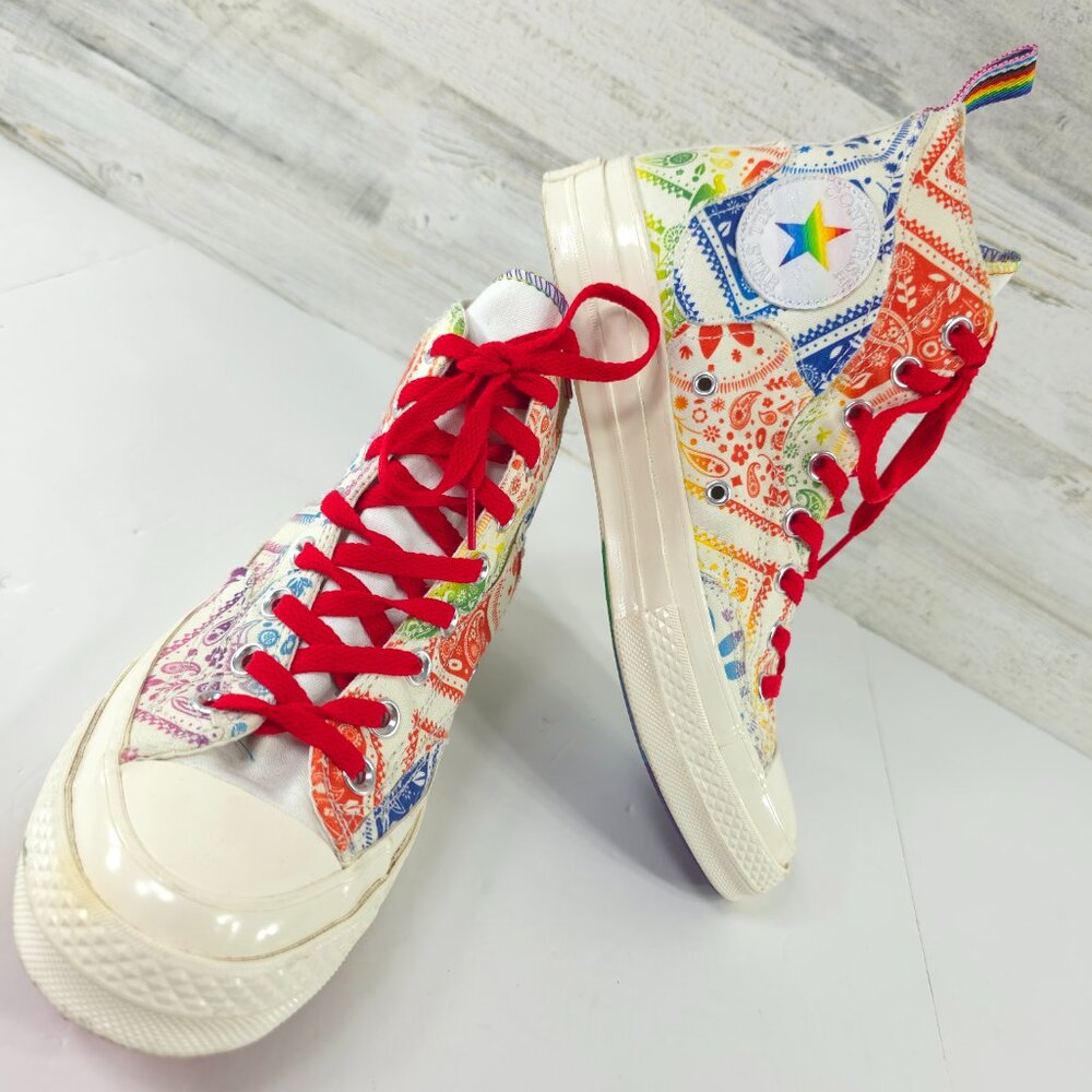 CONVERSE CHUCK TAYLOR ALL STAR 70 HI PRIDE LGBTQ MULTI-COLOR MEN'S SIZE 7 WMNS 9